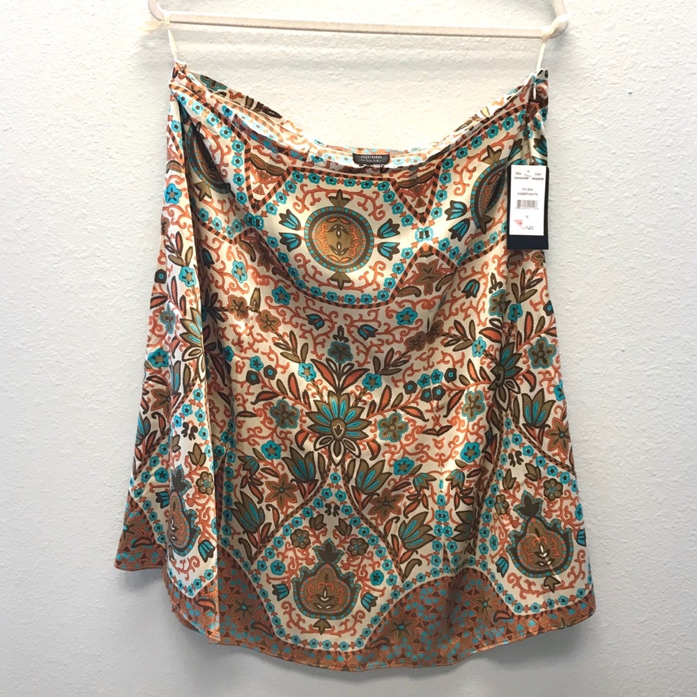NWT Sz 16 Nicole Miller Boho A-Line Skirt